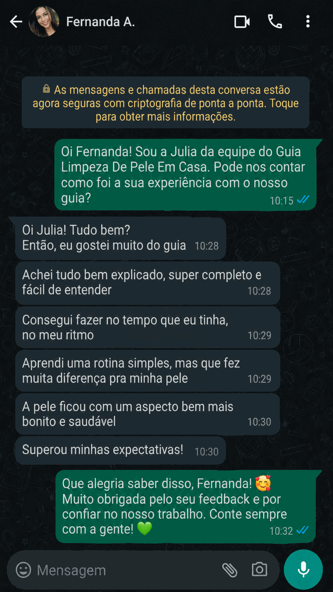 Print de depoimento no WhatsApp 2