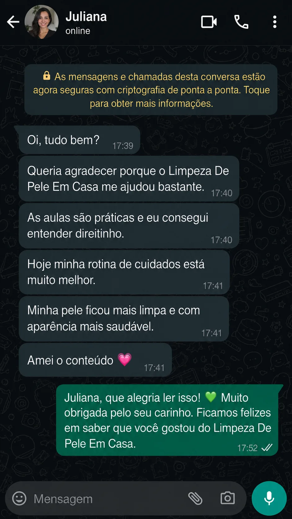 Print de depoimento no WhatsApp 5