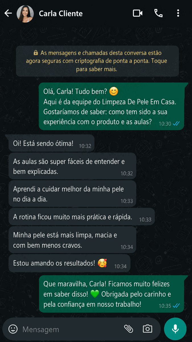 Print de depoimento no WhatsApp 1