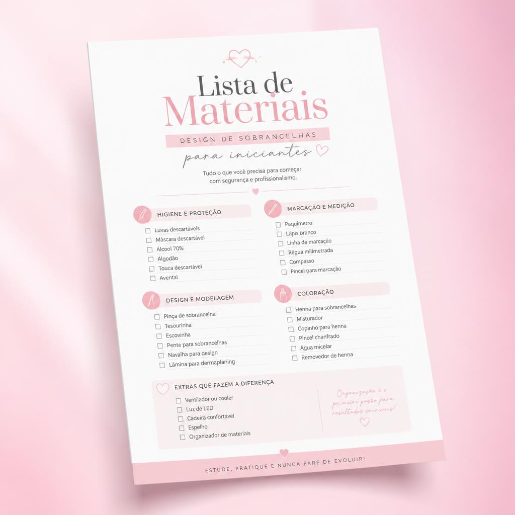 Lista de materiais para iniciantes