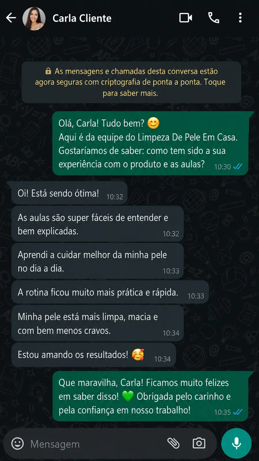 Print de depoimento no WhatsApp 1