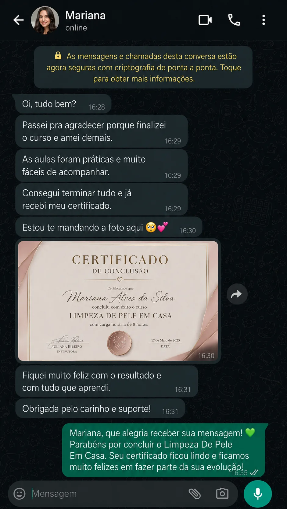 Print de depoimento no WhatsApp 10