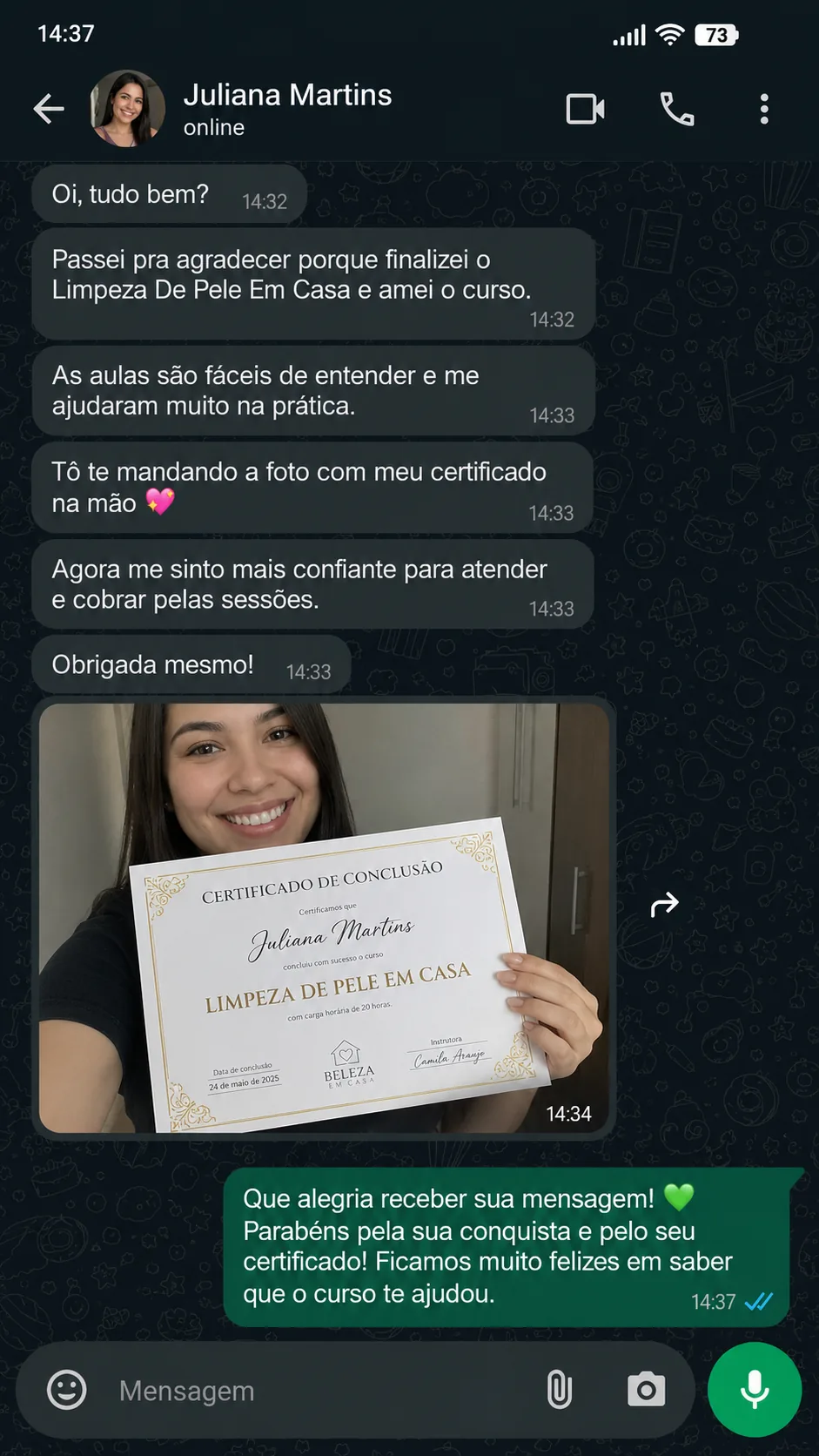 Print de depoimento no WhatsApp 11