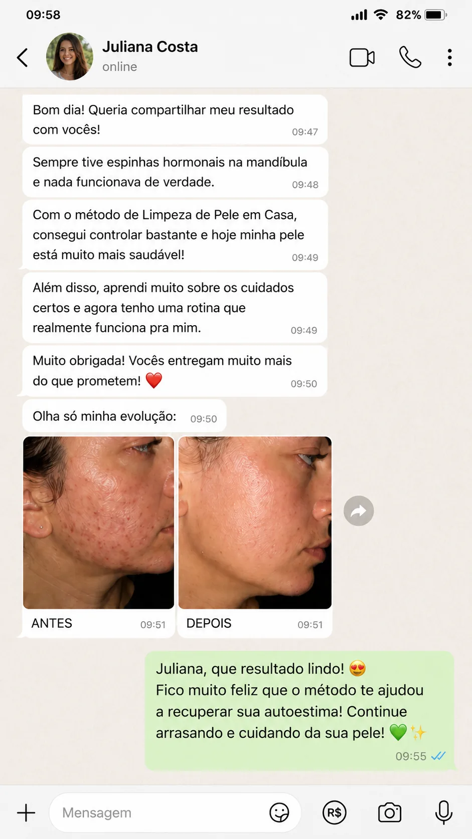 Print de depoimento no WhatsApp 1