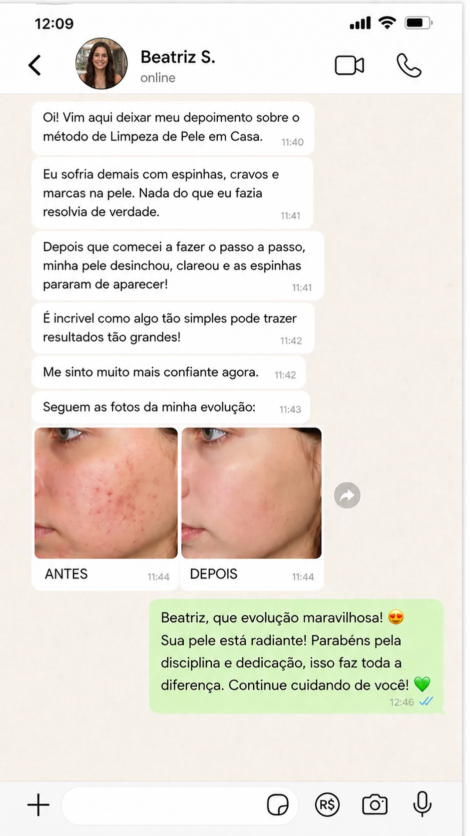 Print de depoimento no WhatsApp 2