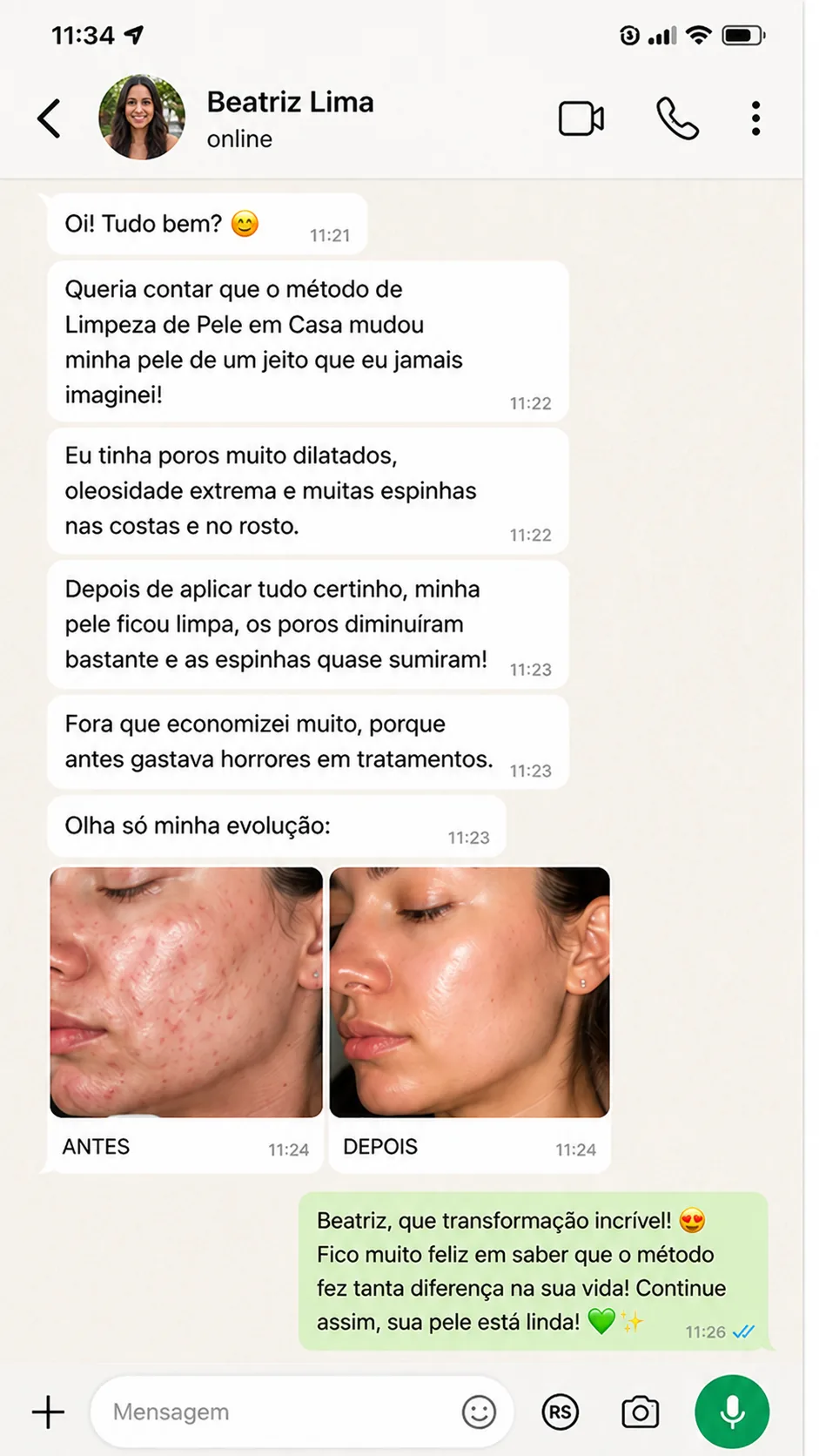 Print de depoimento no WhatsApp 5